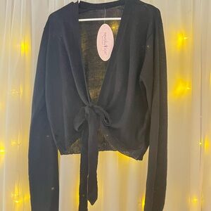Revolution Black Tie-Front Dance Cardigan